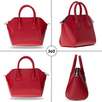 Elegant small leather handbag with a structured design, featuring top handles and an adjustable shoulder strap for
versatile carrying. This genuine leather bag offers a spacious interior with secure zipper closure and interior pockets. A
stylish everyday handbag perfect for work, outings, and daily essentials.