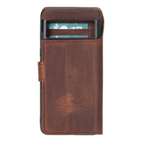 Elegant Google Pixel 8 Pro leather wallet phone case with detachable design, featuring card slots and secure magnetic closure. This durable, handmade case offers RFID protection, wireless charging compatibility, and full 360-degree coverage. A stylish and functional phone case with built-in stand for everyday convenience.