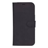 iPhone 16 Pro leather wallet case with stand and magnetic closure