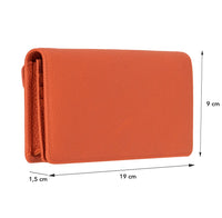 Elegant trifold leather wallet with magnetic snap closure, featuring 12 card slots, a coin pouch, and a dedicated phone
pocket. This handcrafted wallet also includes secret compartments for receipts or cash, offering secure and organized
storage. A stylish and practical wallet for everyday use or gifts for women.