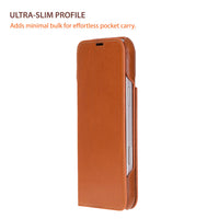 genuine leather iPhone 17 Pro Max folio wallet case