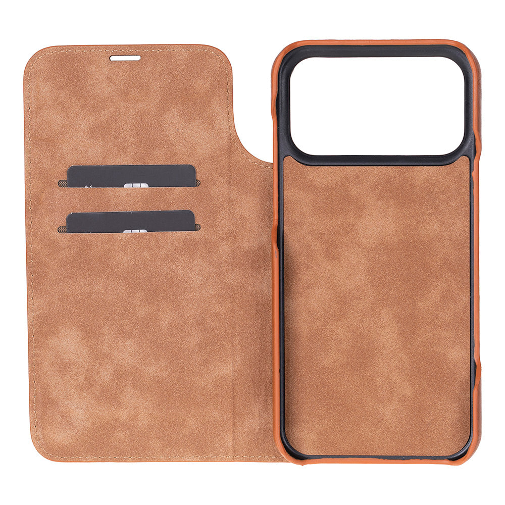 personalized Sonat leather folio case for iPhone 17 Pro Max