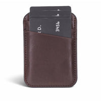 Slim leather magnetic card holder designed for MagSafe-enabled phones, featuring angled slots for easy card access.
Handmade from genuine leather with a strong magnetic attachment, it securely stores credit, debit, and ID cards. A
stylish, pocket-friendly card organizer for everyday convenience.