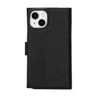 handmade genuine leather wallet case for iPhone 15