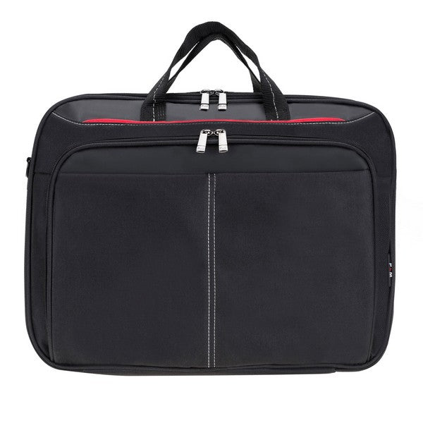 Professional padded laptop bag with adjustable shoulder strap and double zipper compartments, designed for 13–17" laptops. Made with durable Impertex artificial leather and 600D fabric, it provides impact protection while remaining lightweight and stylish. Perfect for office, travel, or daily commuting.