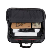 Professional padded laptop bag with adjustable shoulder strap and double zipper compartments, designed for 13–17" laptops. Made with durable Impertex artificial leather and 600D fabric, it provides impact protection while remaining lightweight and stylish. Perfect for office, travel, or daily commuting.