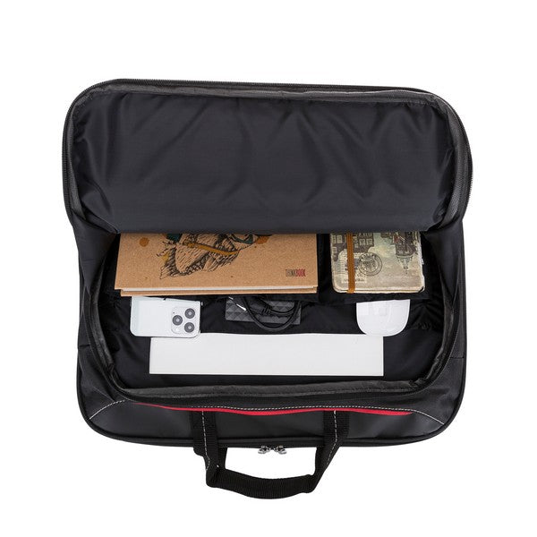 Professional padded laptop bag with adjustable shoulder strap and double zipper compartments, designed for 13–17" laptops. Made with durable Impertex artificial leather and 600D fabric, it provides impact protection while remaining lightweight and stylish. Perfect for office, travel, or daily commuting.
