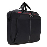 Professional padded laptop bag with adjustable shoulder strap and double zipper compartments, designed for 13–17" laptops. Made with durable Impertex artificial leather and 600D fabric, it provides impact protection while remaining lightweight and stylish. Perfect for office, travel, or daily commuting.