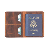 Handcrafted genuine leather passport wallet with 2 card slots, a secure passport compartment, and a cash/document
pocket. This compact travel accessory keeps essentials organized while providing a stylish, durable solution for frequent
travelers. Perfect for safe and elegant travel organization.