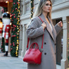 LORENZA Genuine Leather Handbag, Top Handle Structural Bag Small, Everyday Carry Over-the-Shoulder Bag, Useful Gifts for Women Bday