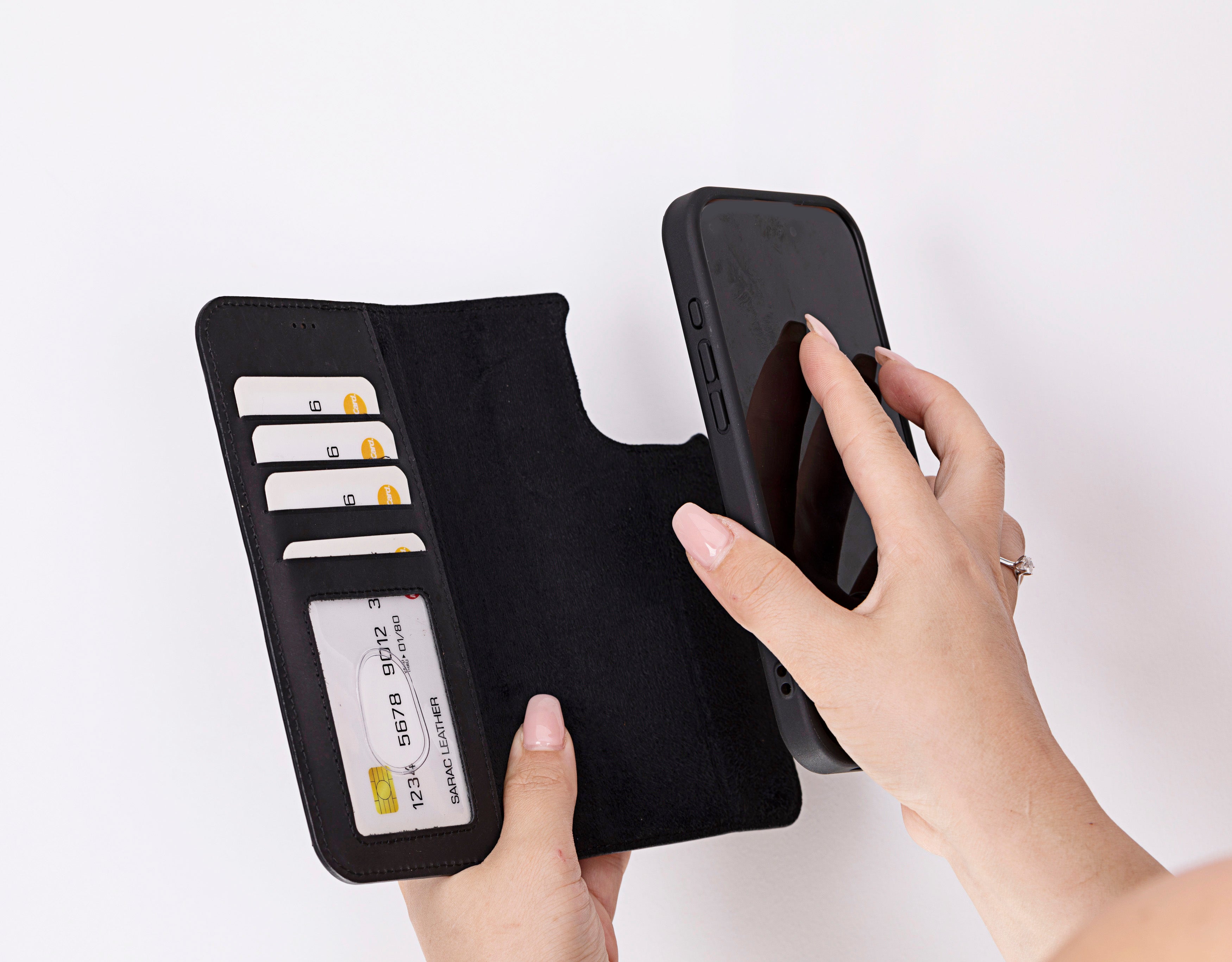 Liluri magnetic detachable leather wallet case for iPhone 16 Pro