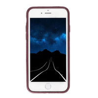 Apple iPhone SE/8/7 Series Leather Case / RC-CC - Rock Cover Card Holder Flother Red