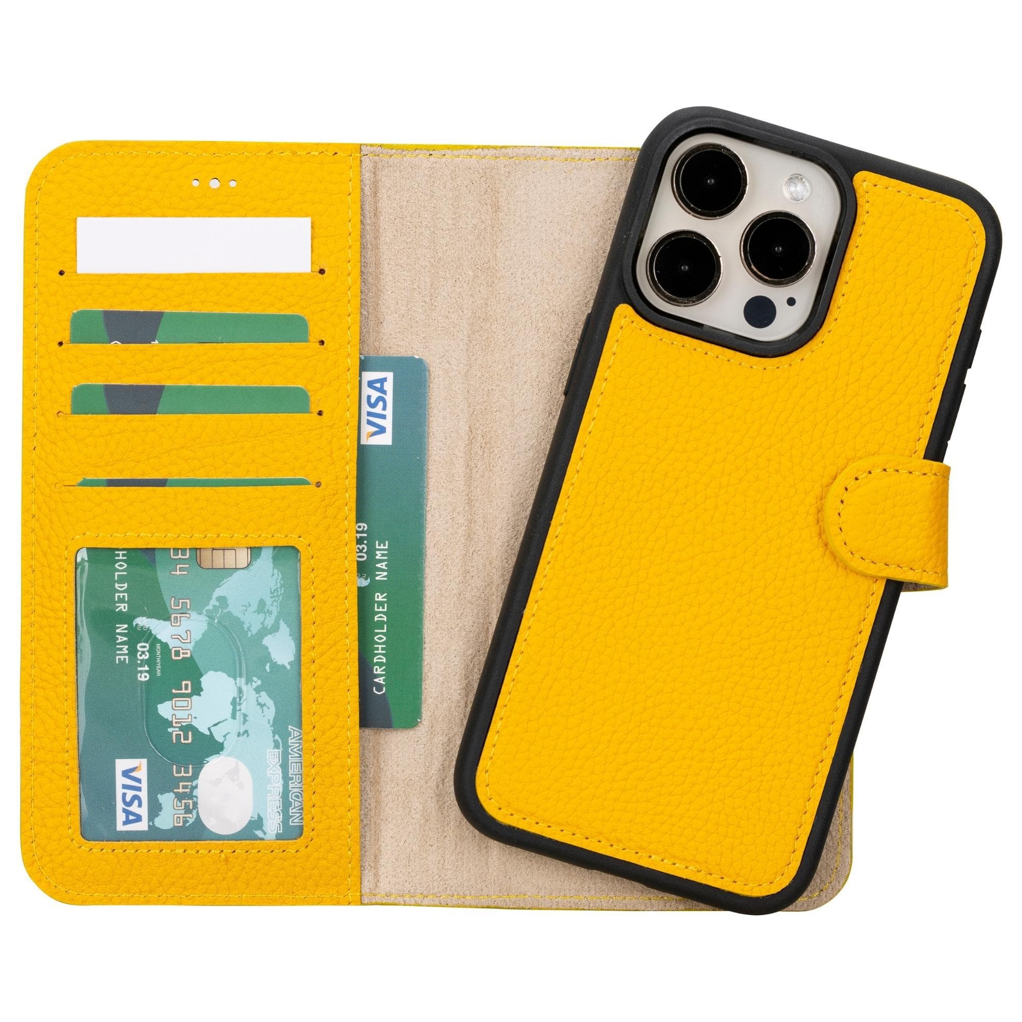 iPhone 15 Series Leather Wallet Case Tan / iPhone 15 Pro Max