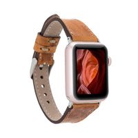 Leather Apple Watch Bands - Clasic Slim Style BRN7