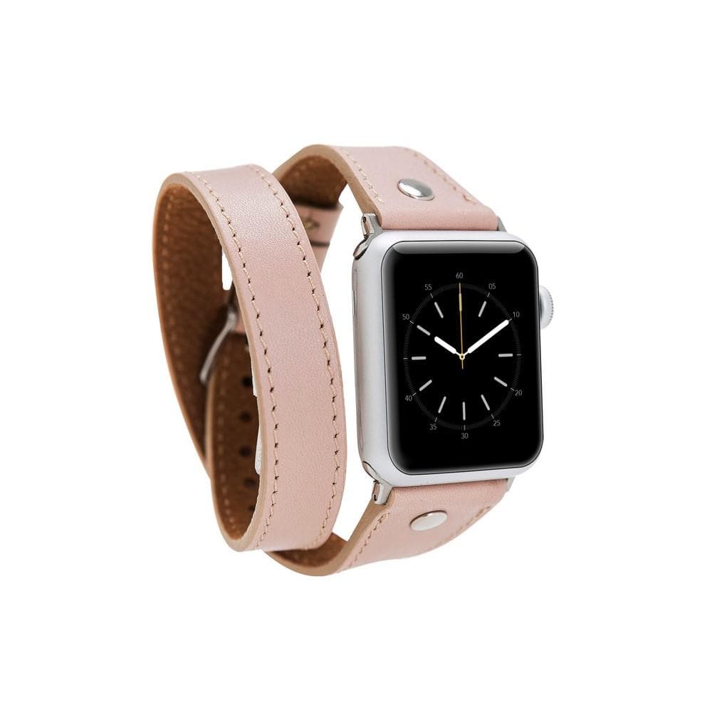 Leather Apple Watch Bands - DTS Double Tour Slim Hector Silver Trok Style F3