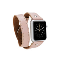 Leather Apple Watch Bands - DTS Double Tour Slim Hector Silver Trok Style F3