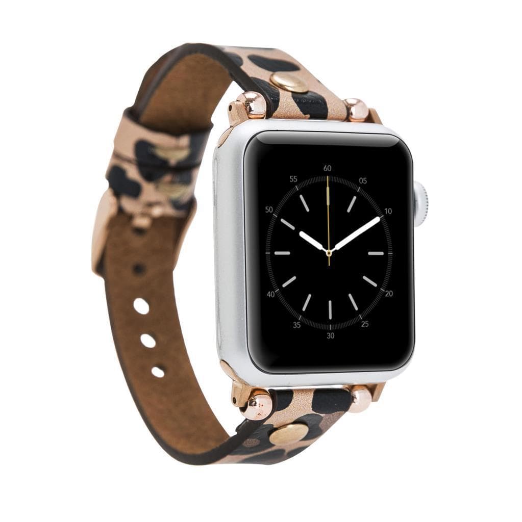Leather Apple Watch Bands - Ferro Gold Trok Style ERC3