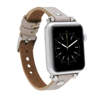Leather Apple Watch Bands - Ferro Silver Trok Style ERC3